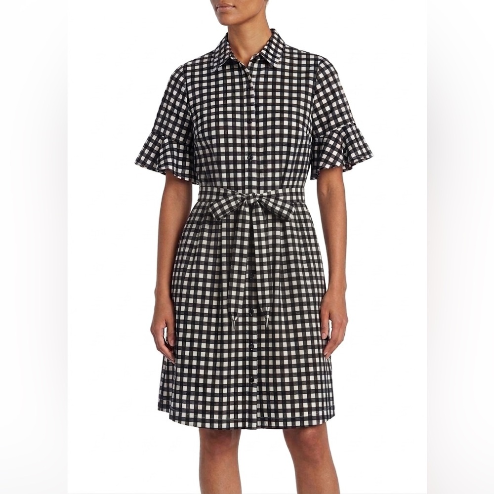 Banana Republic Black White Gingham dress 4P